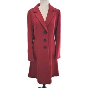 Boden Red Wool Blend Coat